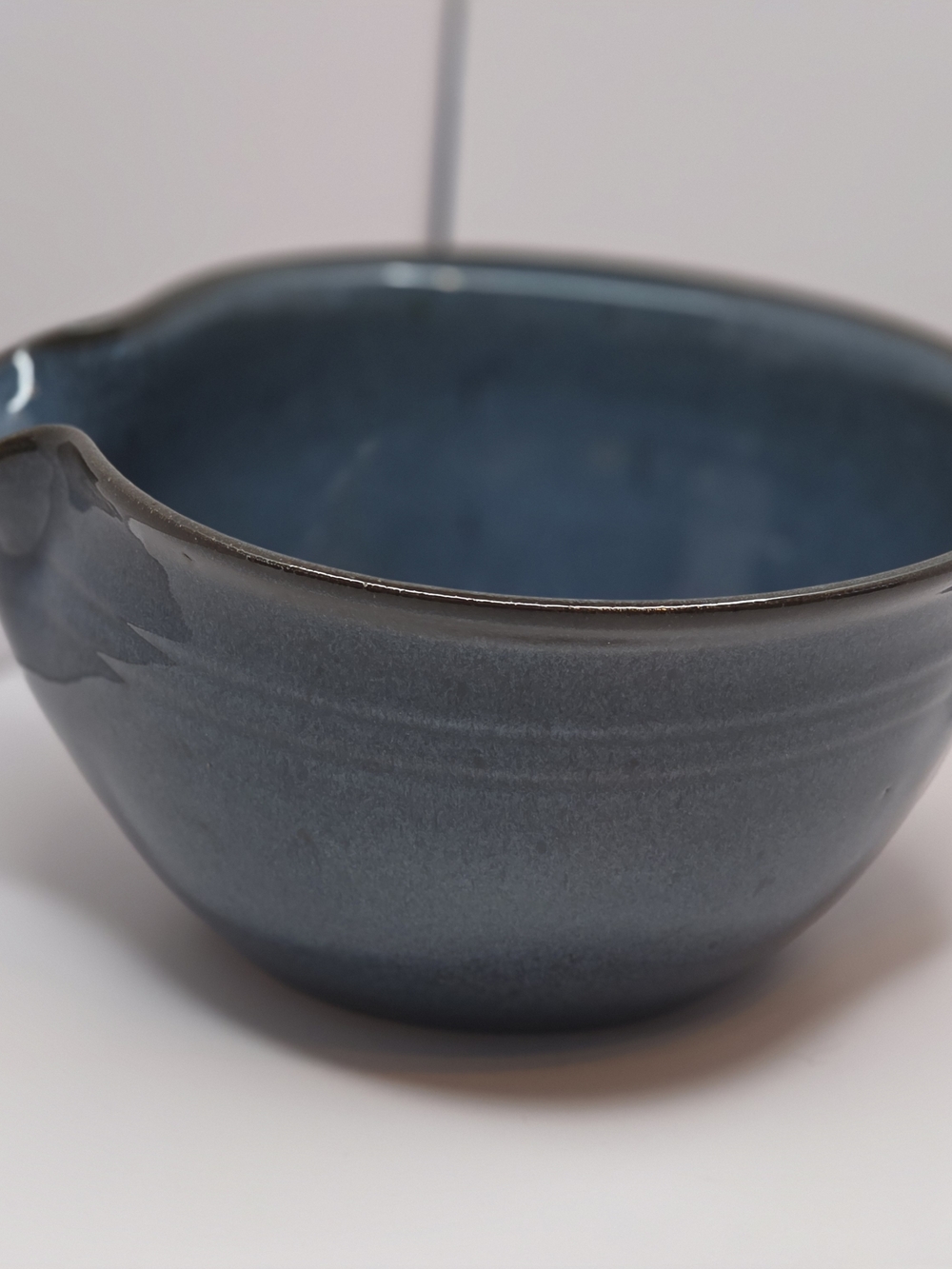 Vintage Pottery Batter Bowl Cobalt Blue- Rustic Farmhouse